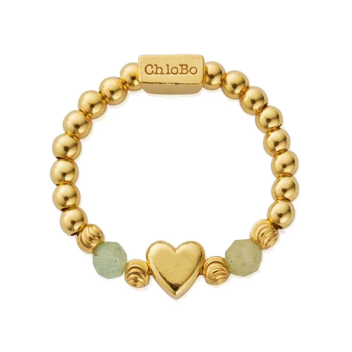 Chlobo Gold New Love Aventurine Ring