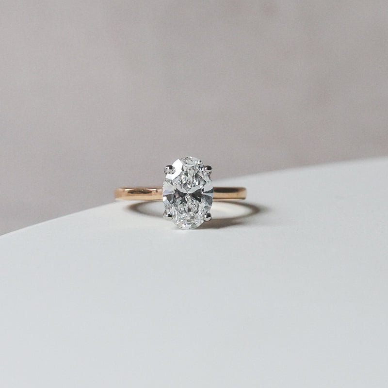 Delphine oval cut engagement ring