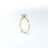 Oval halo lab created castel shoulder set engagement ring