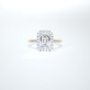 Emerald cut halo lab engagement ring