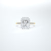 Emerald cut halo lab engagement ring