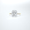 Emerald cut halo lab engagement ring