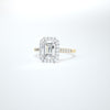 Emerald cut halo lab engagement ring