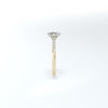 Oval halo lab created castel shoulder set engagement ring