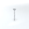 Oval halo lab created castel shoulder set engagement ring