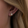 Yellow and white gold pearl studs
