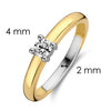 Ti Sento 12212ZY Silver Gold Ring