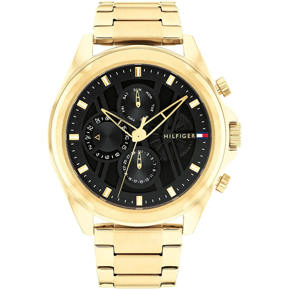 Tommy Hilfiger 1710658 Black Dial Gold Stainless Steel Multi-function Men's Watch