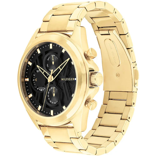 Tommy Hilfiger 1710658 Black Dial Gold Stainless Steel Multi-function Men's Watch