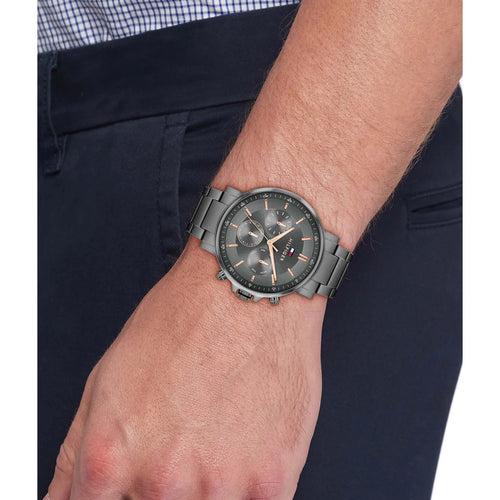 Tommy Hilfiger 1710711 Grey Steel Dark Grey Dial Multi-function Men's Watch