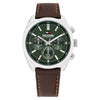 Tommy Hilfiger 1710719 Brown Leather Forest Green Dial Chronograph Men's Watch