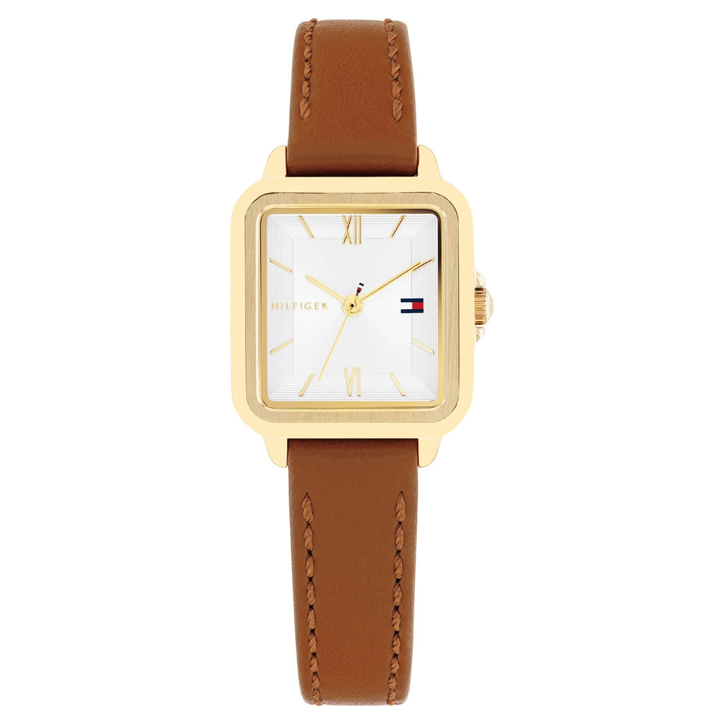 Tommy Hilfiger 1782859 Tan Leather Silver White Dial Women's Watch