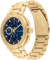 Tommy Hilfiger 1792118 Men's Blue Dial Gold Stainless Steel Watch