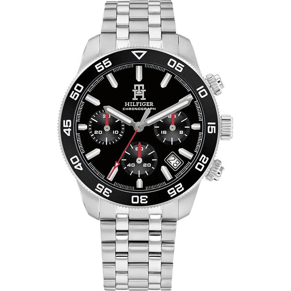 Tommy Hilfiger 1792156 Black Dial Stainless Steel Men's Bracelet Watch