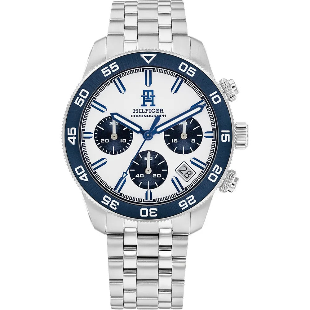 Tommy Hilfiger 1792157 Sports White Dial Stainless Steel Men's Bracelet Watch