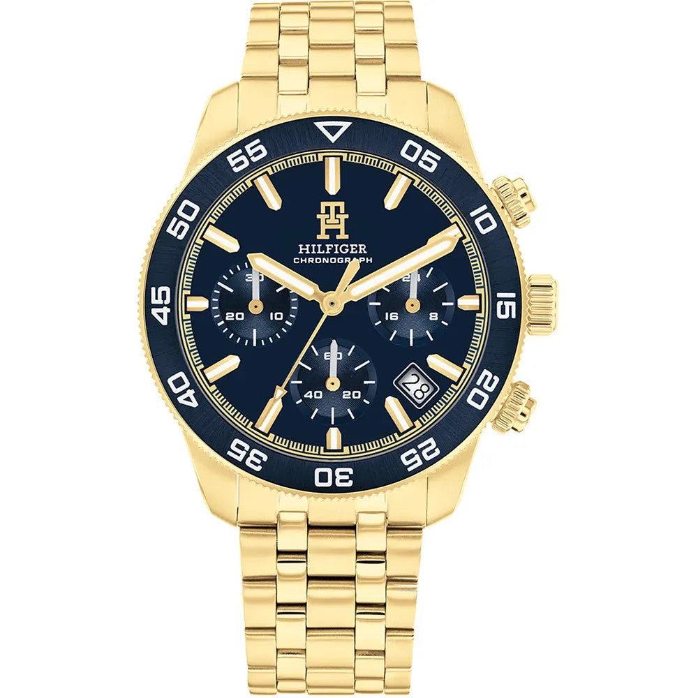 Tommy Hilfiger 1792158 Blue Dial Gold Stainless Steel Men's Bracelet Watch