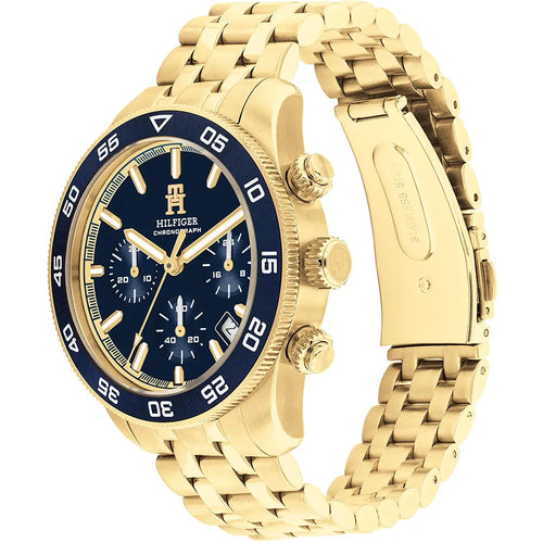 Tommy Hilfiger 1792158 Blue Dial Gold Stainless Steel Men's Bracelet Watch