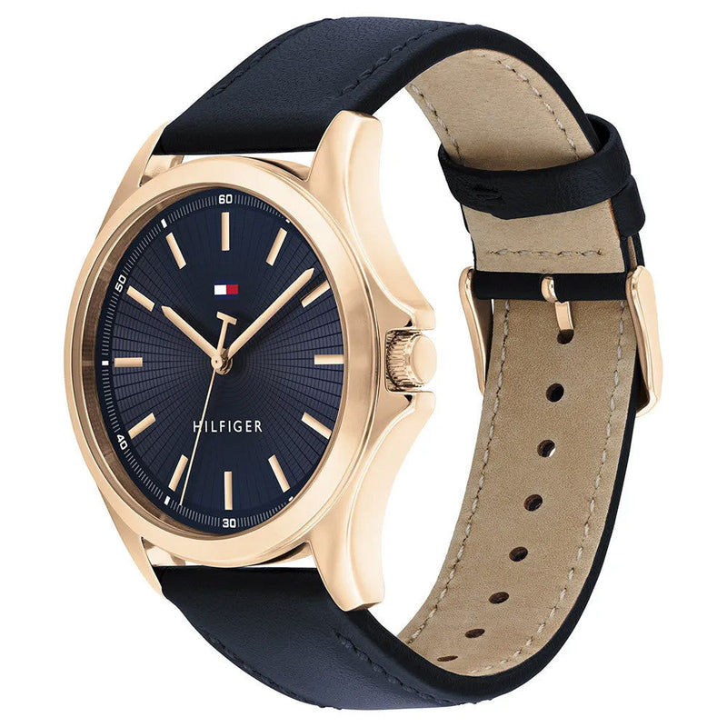 Tommy Hilfiger 1792189 Men's Blue Leather Navy Dial Watch