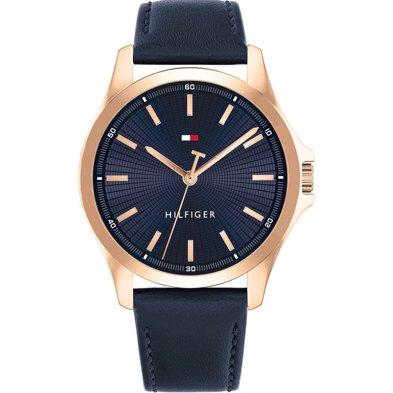 Tommy Hilfiger 1792189 Men's Blue Leather Navy Dial Watch