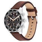 Tommy Hilfiger 1792213 Brown Leather Dark Grey Dial Chronograph Men's Watch