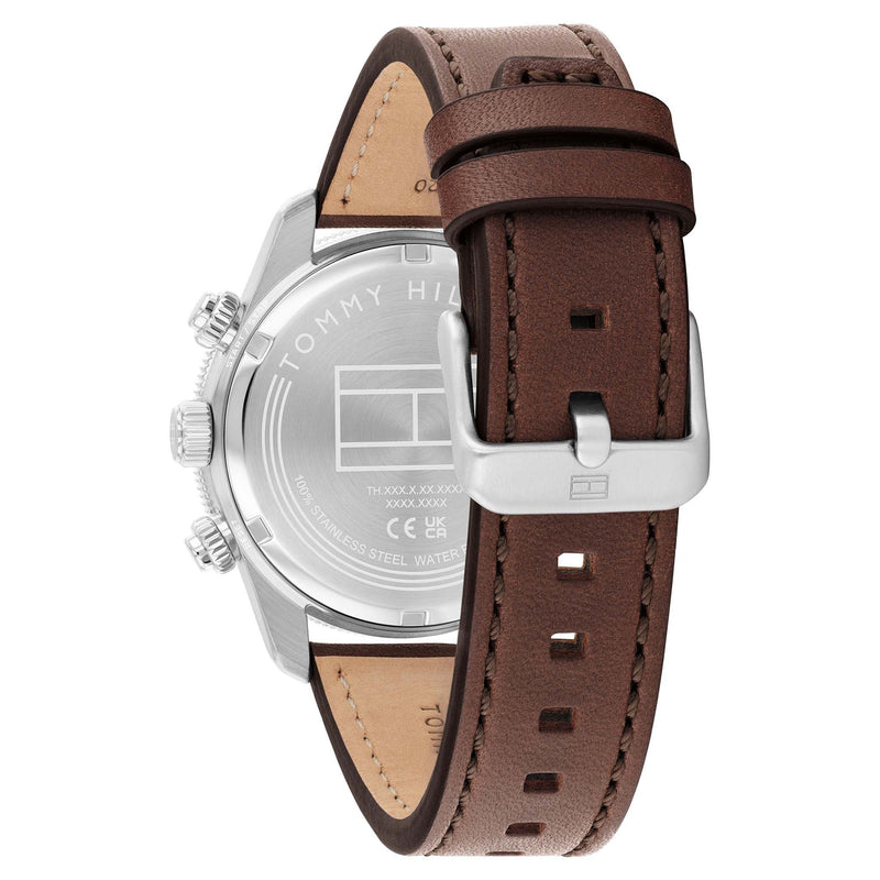 Tommy Hilfiger 1792213 Brown Leather Dark Grey Dial Chronograph Men's Watch