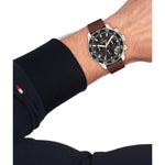 Tommy Hilfiger 1792213 Brown Leather Dark Grey Dial Chronograph Men's Watch