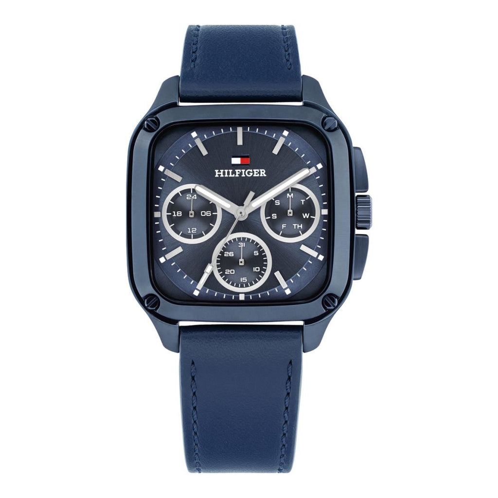 Tommy Hilfiger 1792219 Multifunction Blue Leather Strap Men's Watch