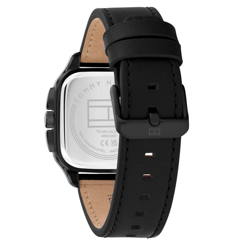 Tommy Hilfiger 1792220 Herald Multifunction Black Leather Strap Men's Watch