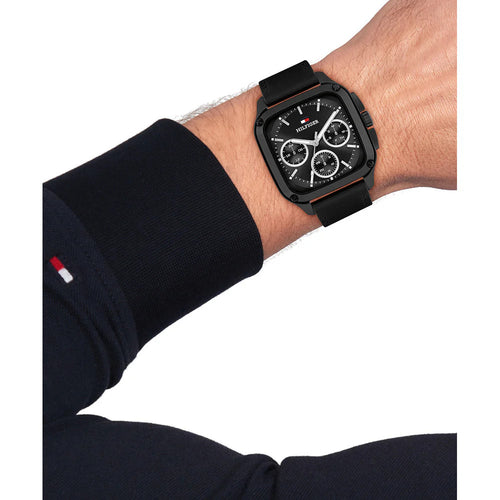 Tommy Hilfiger 1792220 Herald Multifunction Black Leather Strap Men's Watch