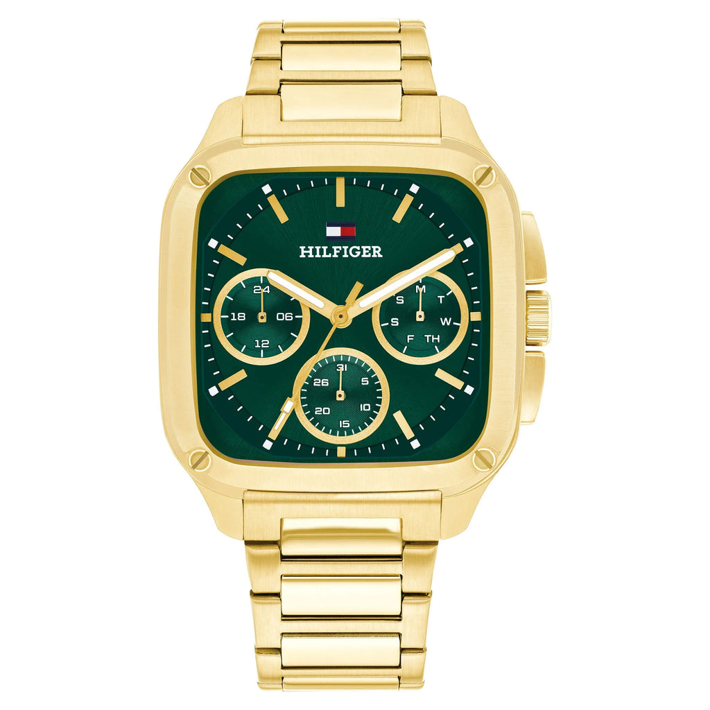Tommy Hilfiger 1792223 Gold Steel Green Dial Multi-function Men's Watch