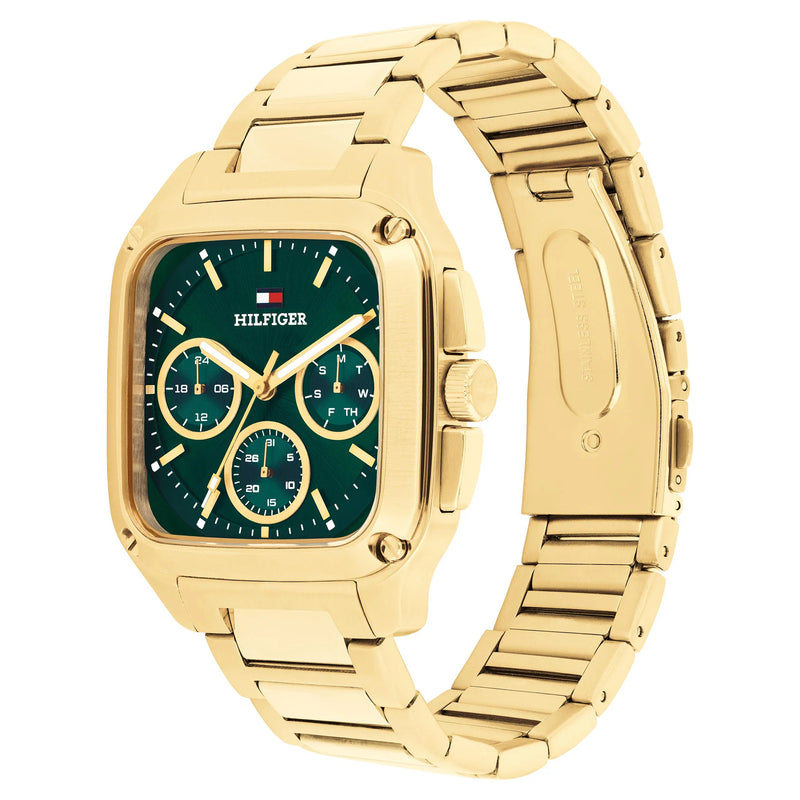 Tommy Hilfiger 1792223 Gold Steel Green Dial Multi-function Men's Watch