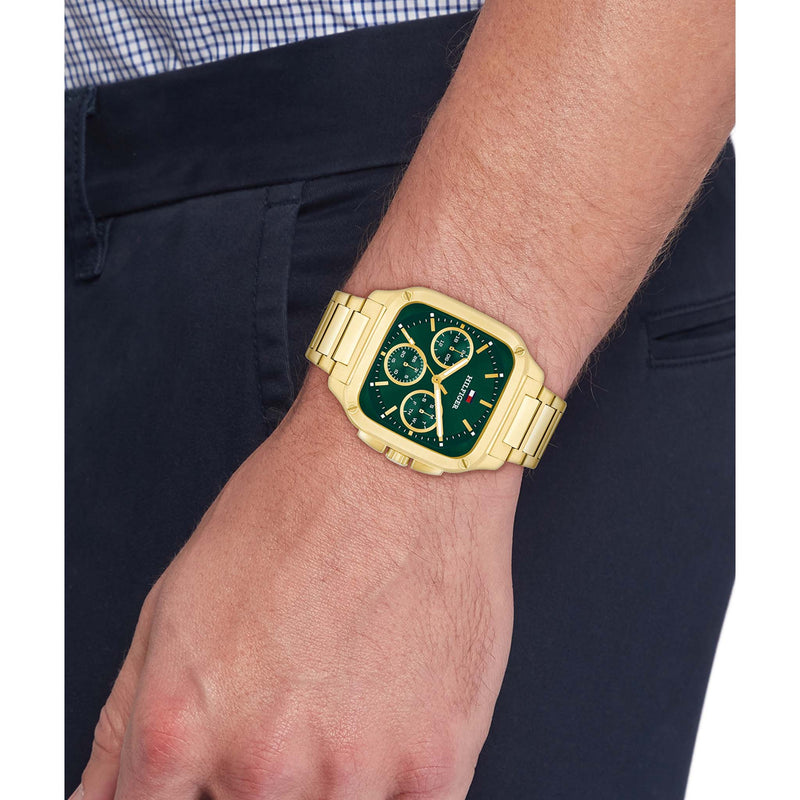 Tommy Hilfiger 1792223 Gold Steel Green Dial Multi-function Men's Watch