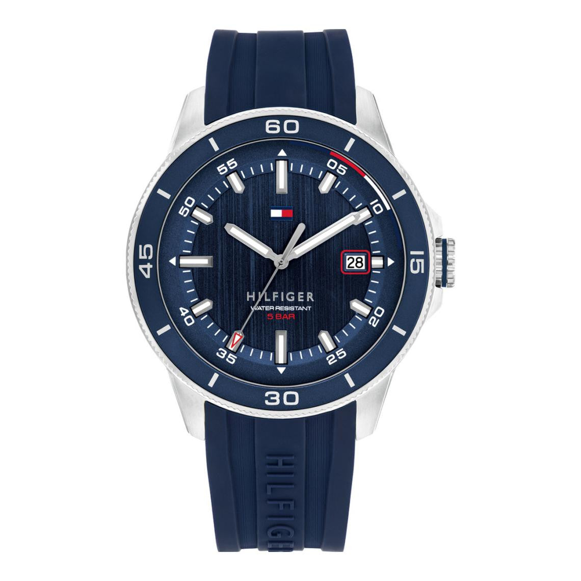 Tommy Hilfiger 1792225 Remy Blue Dial Blue Silicone Strap Men's Watch ...