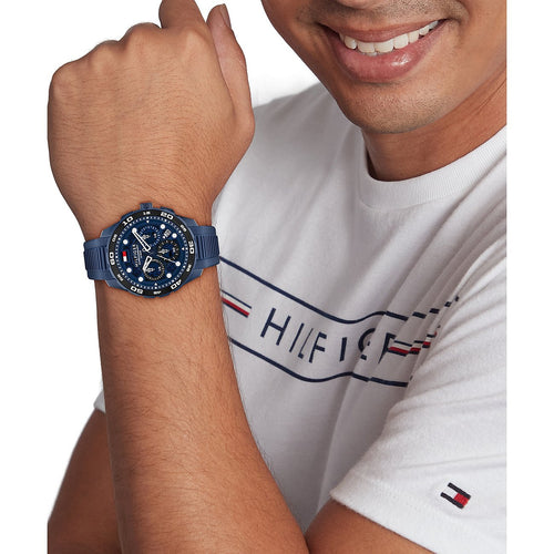Tommy Hilfiger 1792232 Chronograph Blue Silicone Strap Men's Watch