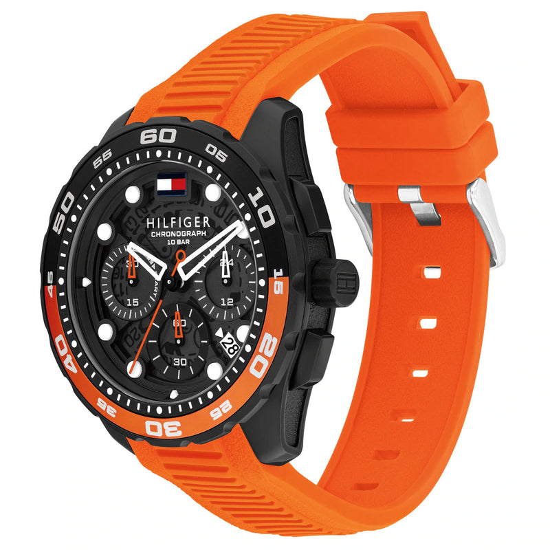 Tommy Hilfiger 1792234 Th-Regatta Orange Silicone Bracelet Men's Watch