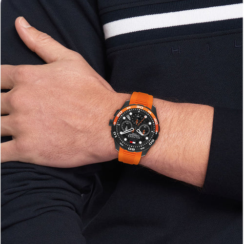Tommy Hilfiger 1792234 Th-Regatta Orange Silicone Bracelet Men's Watch