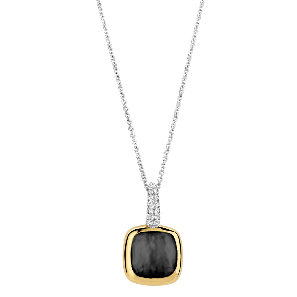 Ti Sento 6829BL Silver Gold Plated Crystal Pearl Pendant