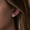 9 carat white gold halo earrings