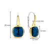 Ti Sento 7989DB Gold-Plated Deep Blue Cushion Drop Earrings