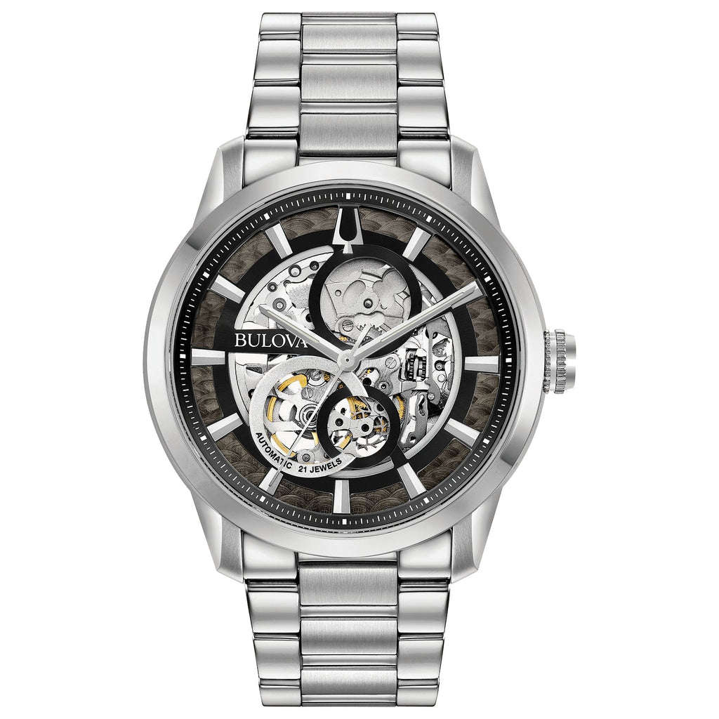 Bulova 96A208 Sutton Silver Tone Stainless Steel Men's Classic Watch