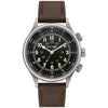 Bulova 96A245 A-15 Pilot Military Black Dial Leather Strap Men's Watch
