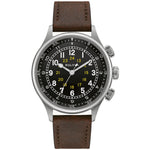 Bulova 96A245 A-15 Pilot Military Black Dial Leather Strap Men's Watch