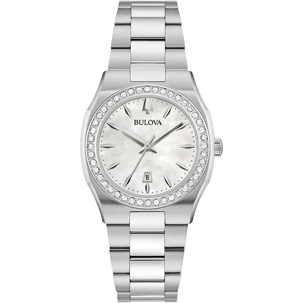 Bulova 96R245 Surveyor Mother-of-Pearl Dial Stainless Steel Ladies Watch