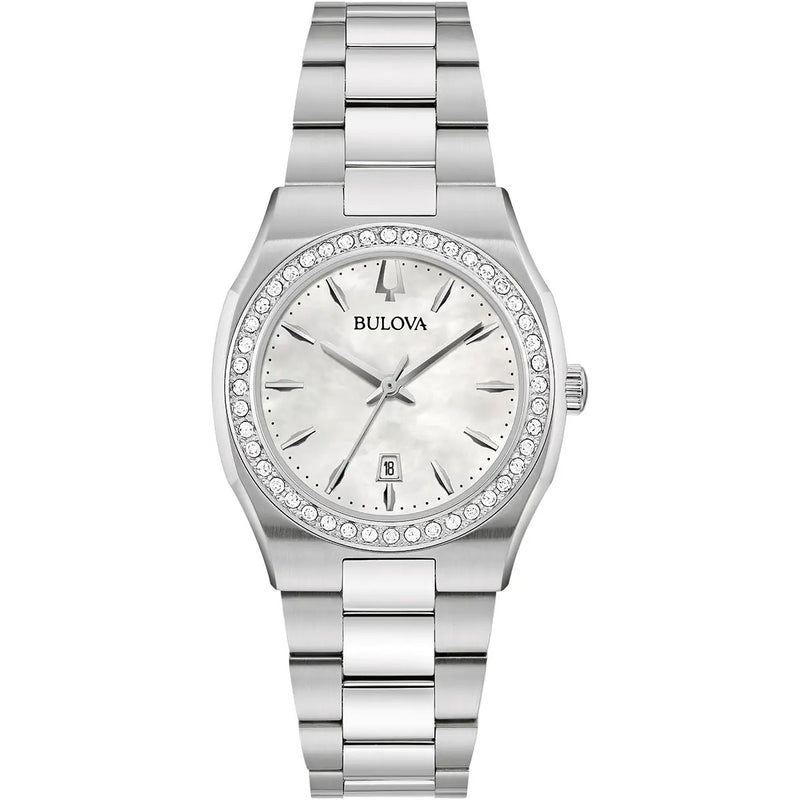 Bulova 96R245 Surveyor Mother-of-Pearl Dial Stainless Steel Ladies Watch