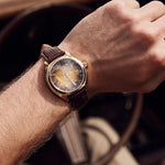 Bulova 97B214 Jet Star Gold-Tone Dial Leather Strap Men's Watch