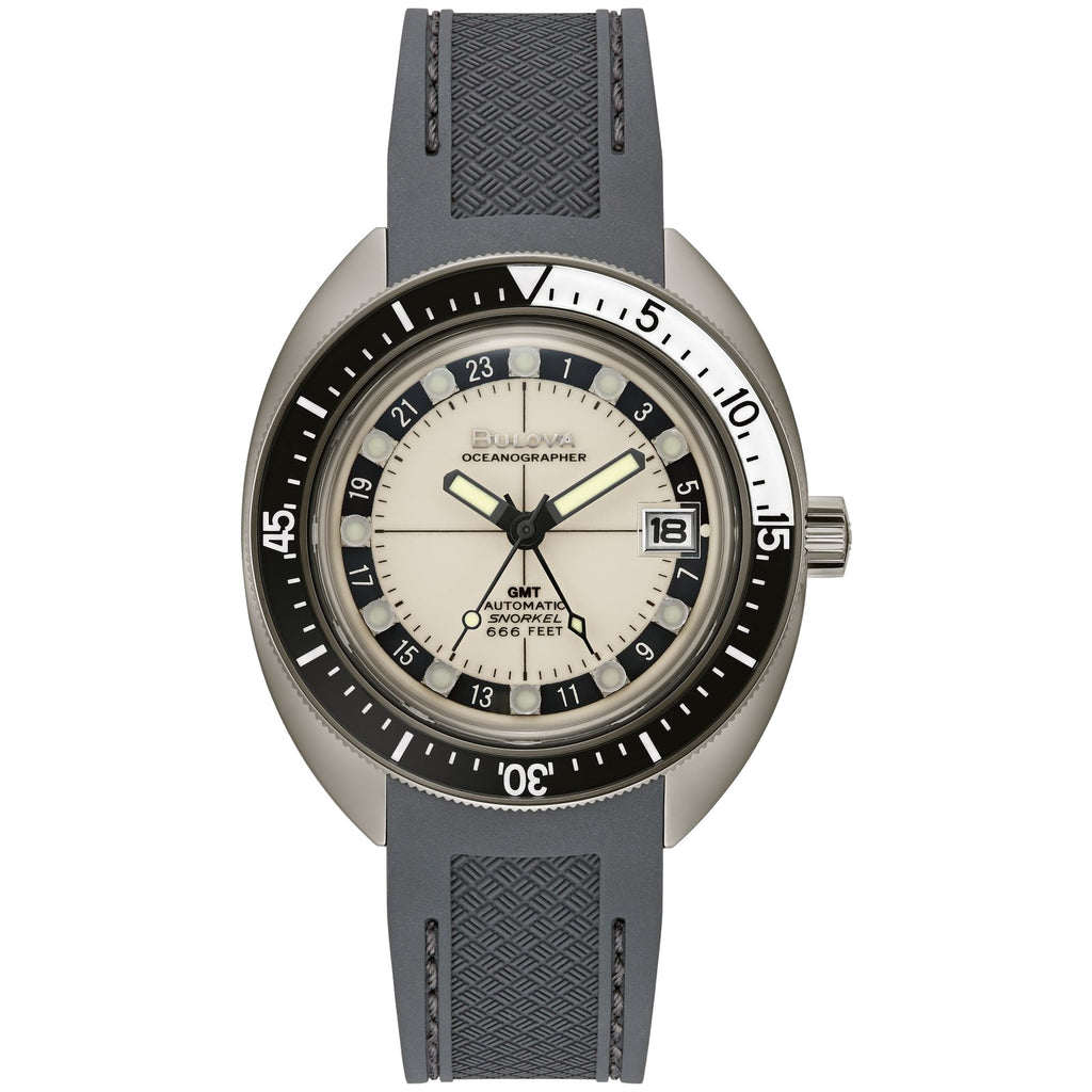 Bulova 98B407 Oceanographer GMT White Dial Polyurethane Strap Men's Watch