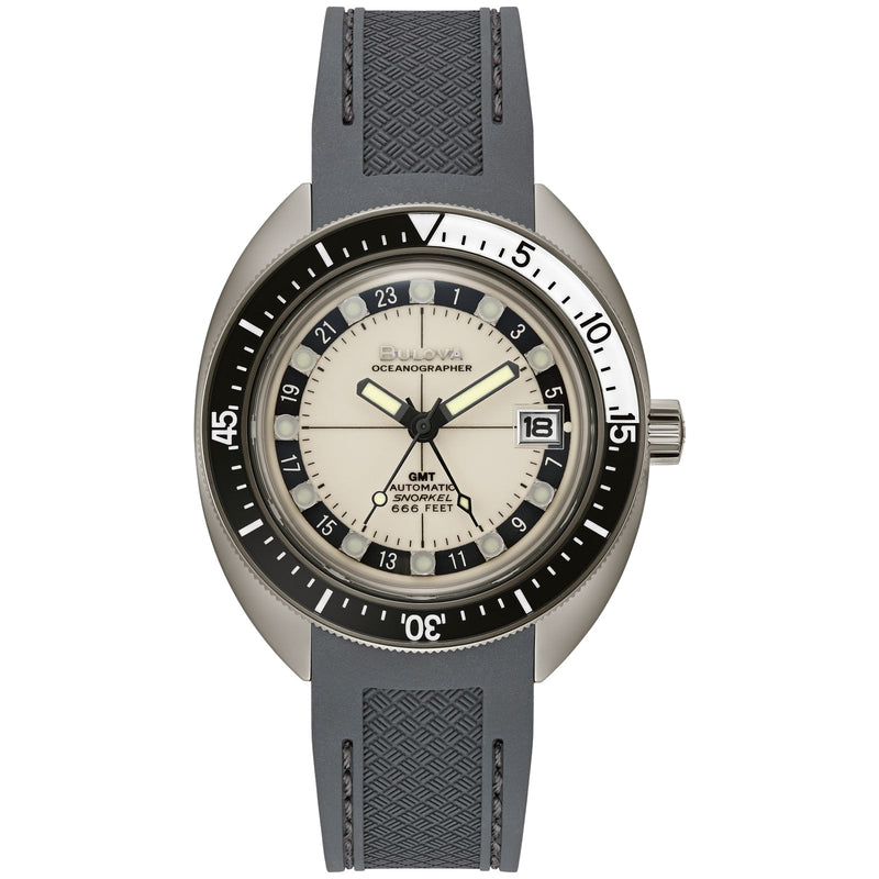 Bulova 98B407 Oceanographer GMT White Dial Polyurethane Strap Men's Watch