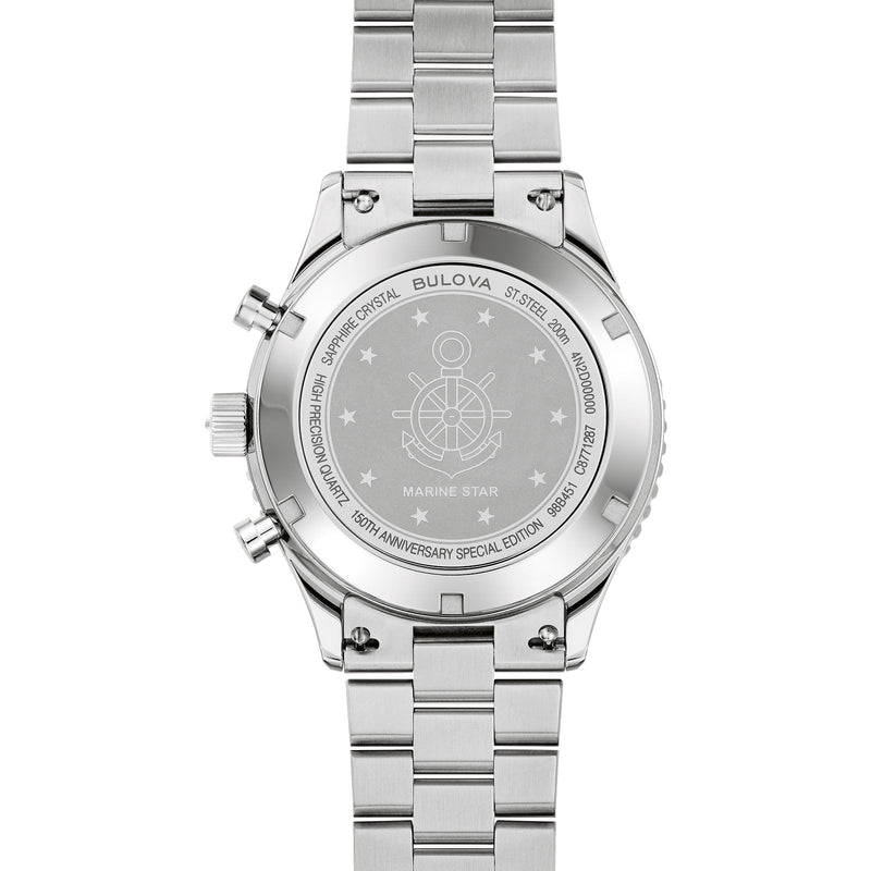 Bulova 98B451 Marine Star Heritage Silver Tone Stainless Steel Men's Watch