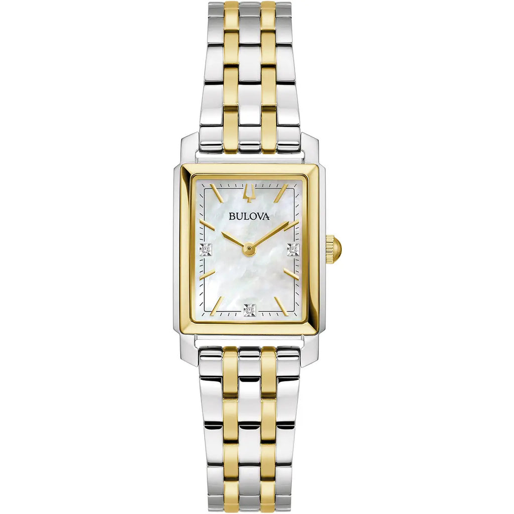 Bulova 98P220 Sutton Mother-of-Pearl Dial Gold-Tone Stainless Steel Ladies Watch