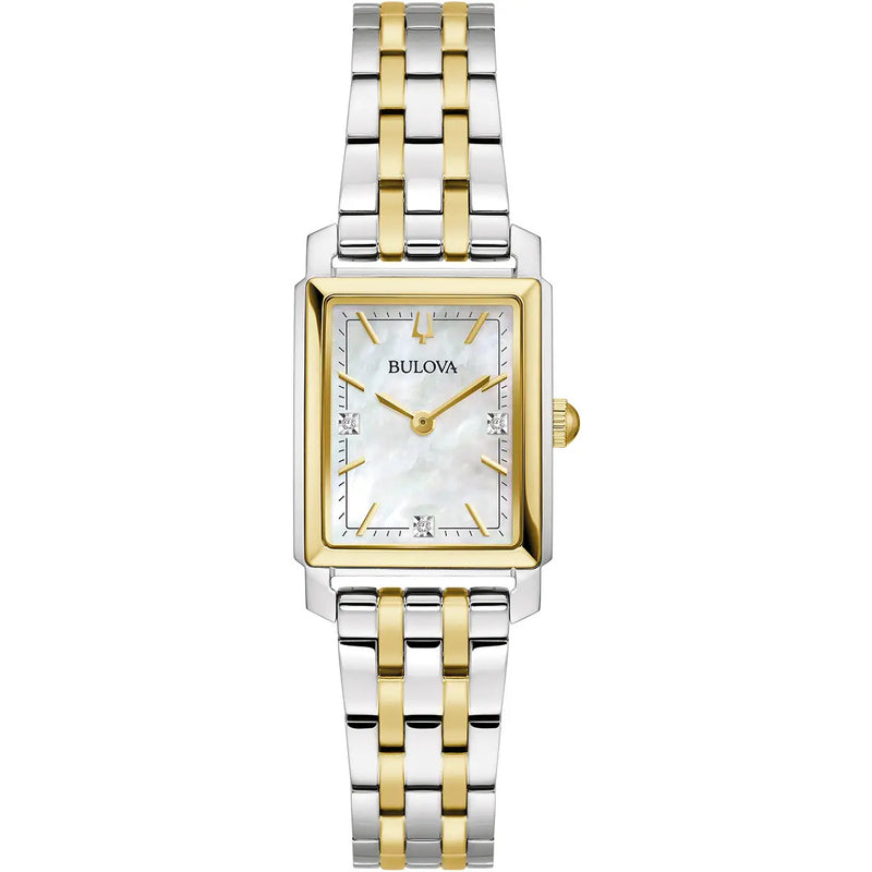 Bulova 98P220 Sutton Mother-of-Pearl Dial Gold-Tone Stainless Steel Ladies Watch